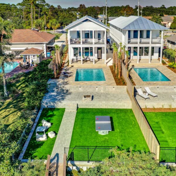 aerial view back yard